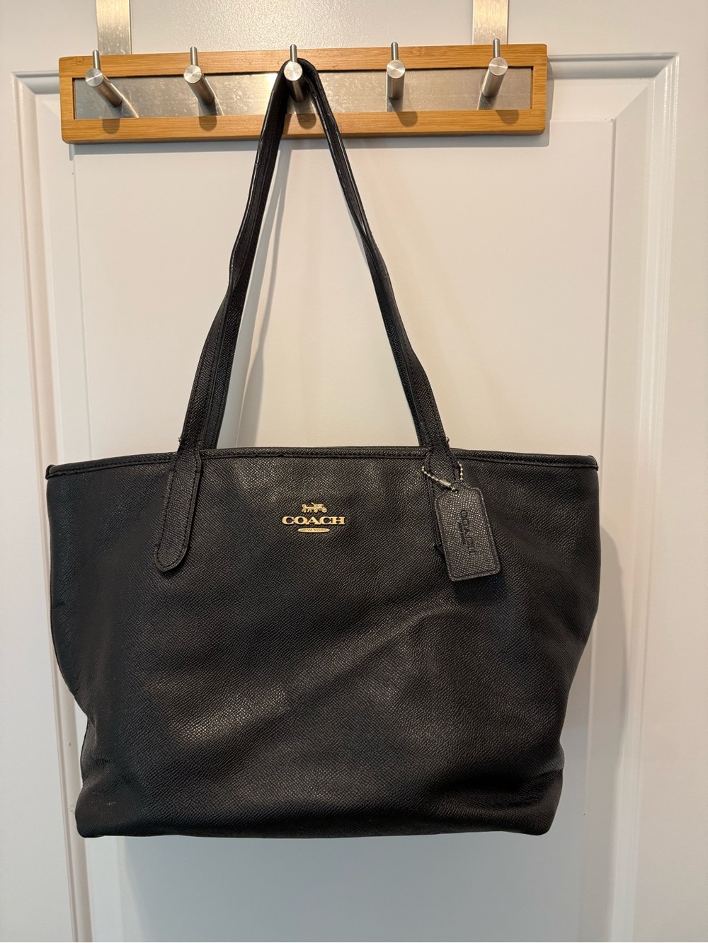 Coach City Tote Black Leather